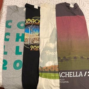 Four Vintage Official Coachella Festival Tshirts (2010,2011,2012,2013)